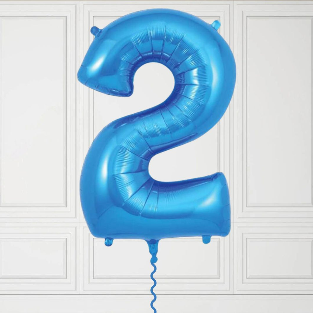 Large Blue Number 2 Balloon