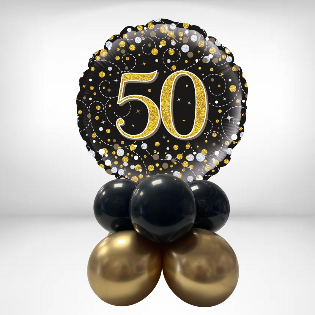 Choose your Age Black/Gold Tabletop Arrangement