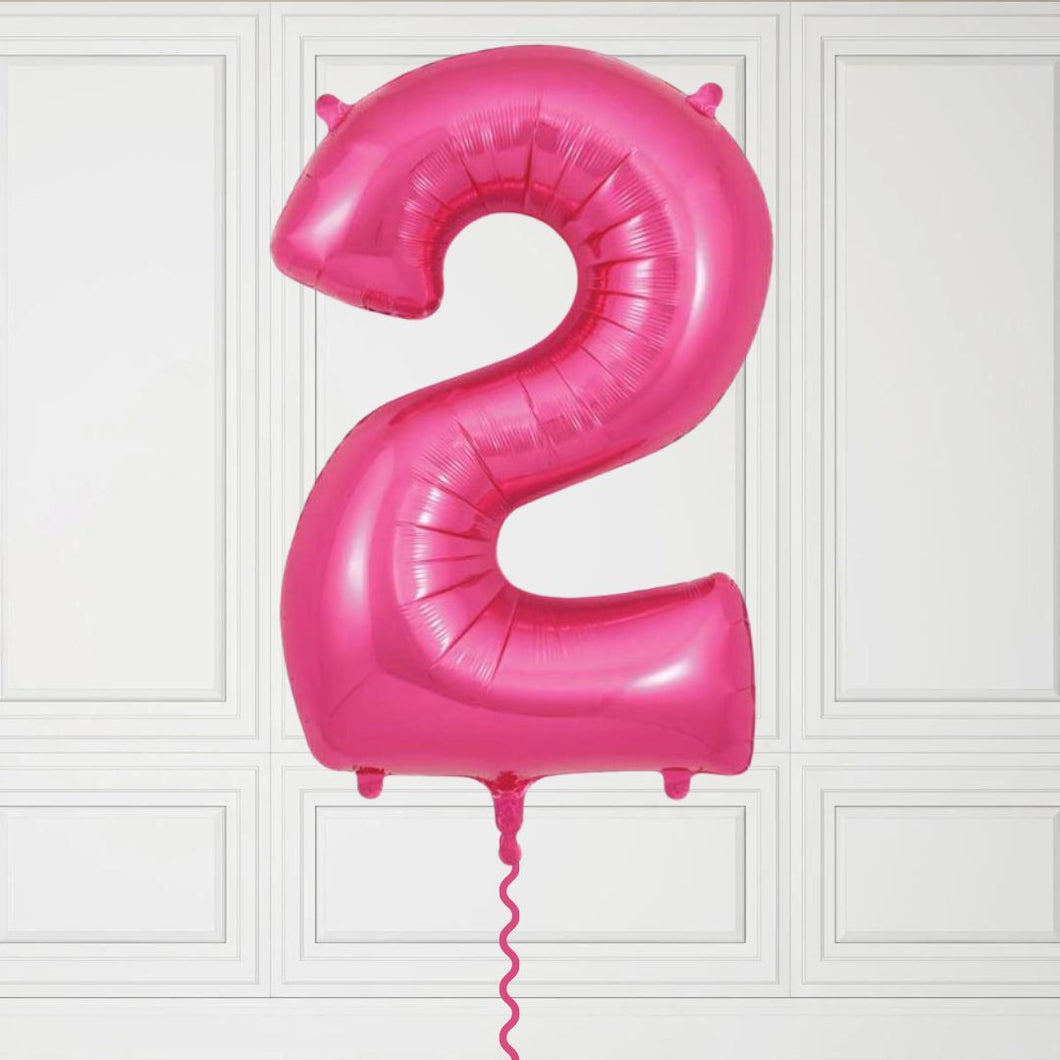 Large Pink Number 2 Balloon