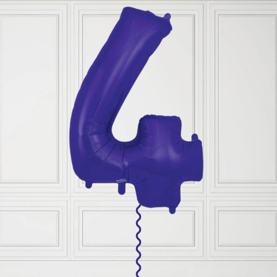 Large Purple Number 4 Balloon