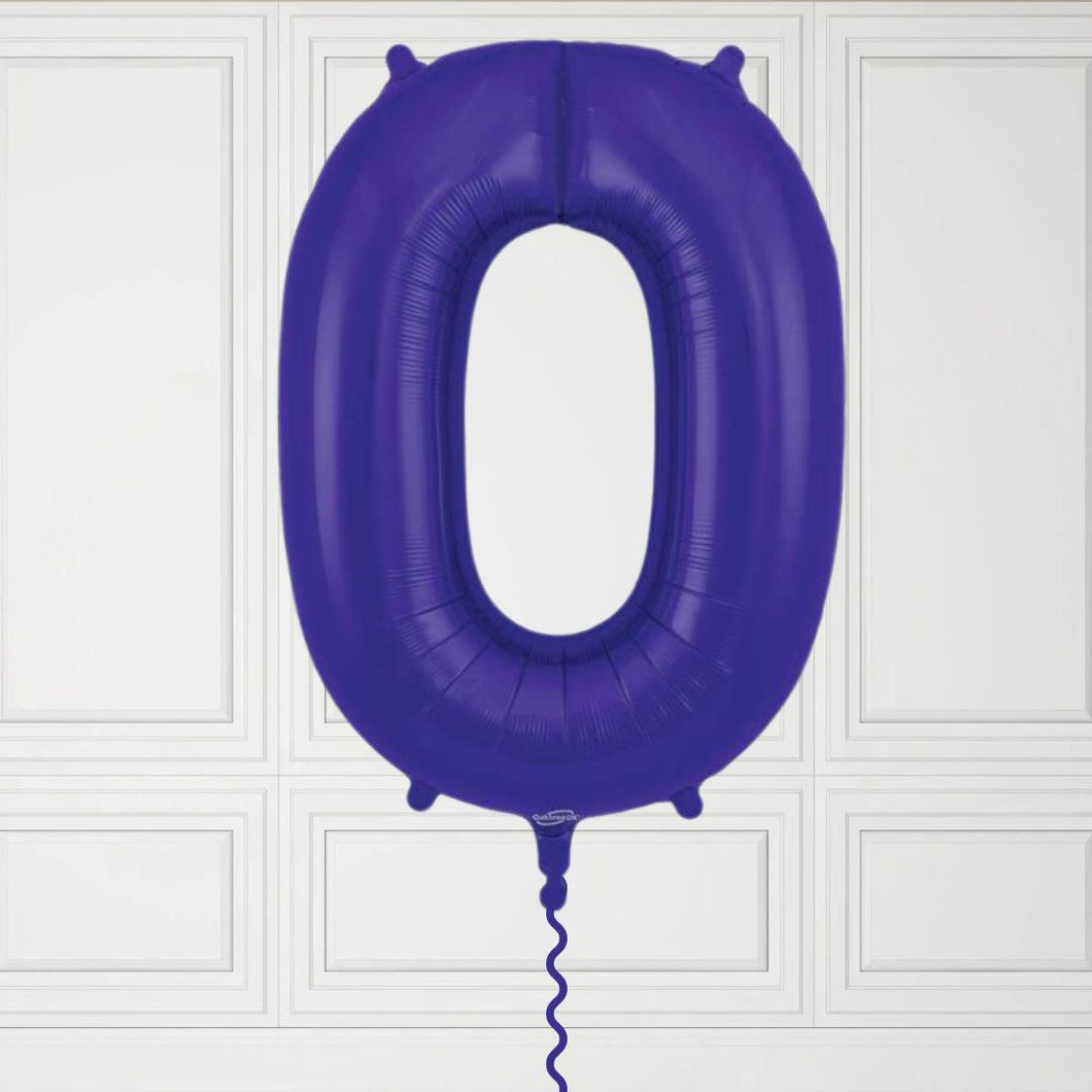 Large Purple Number 0 Balloon