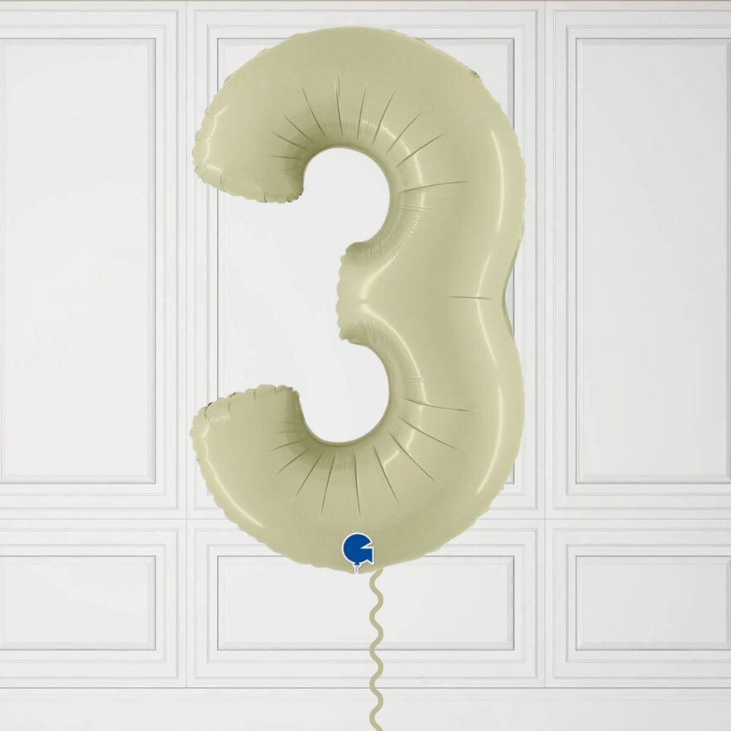 Large Sage Green Number 3 Balloon