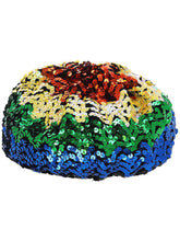 Load image into Gallery viewer, 70&#39;s Rainbow Sequin Beret
