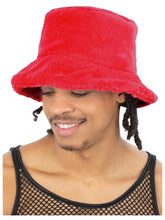 Load image into Gallery viewer, 90&#39;s Red Fur Bucket Hat
