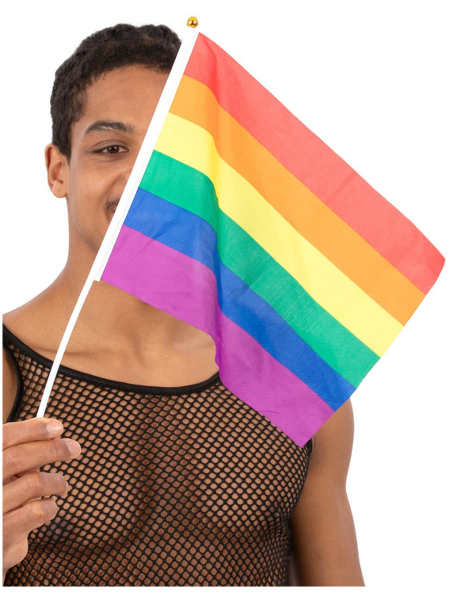 Hand Held Rainbow Flags 12 Pack