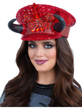 Load image into Gallery viewer, Fever Deluxe Devil Sequin Captains Hat
