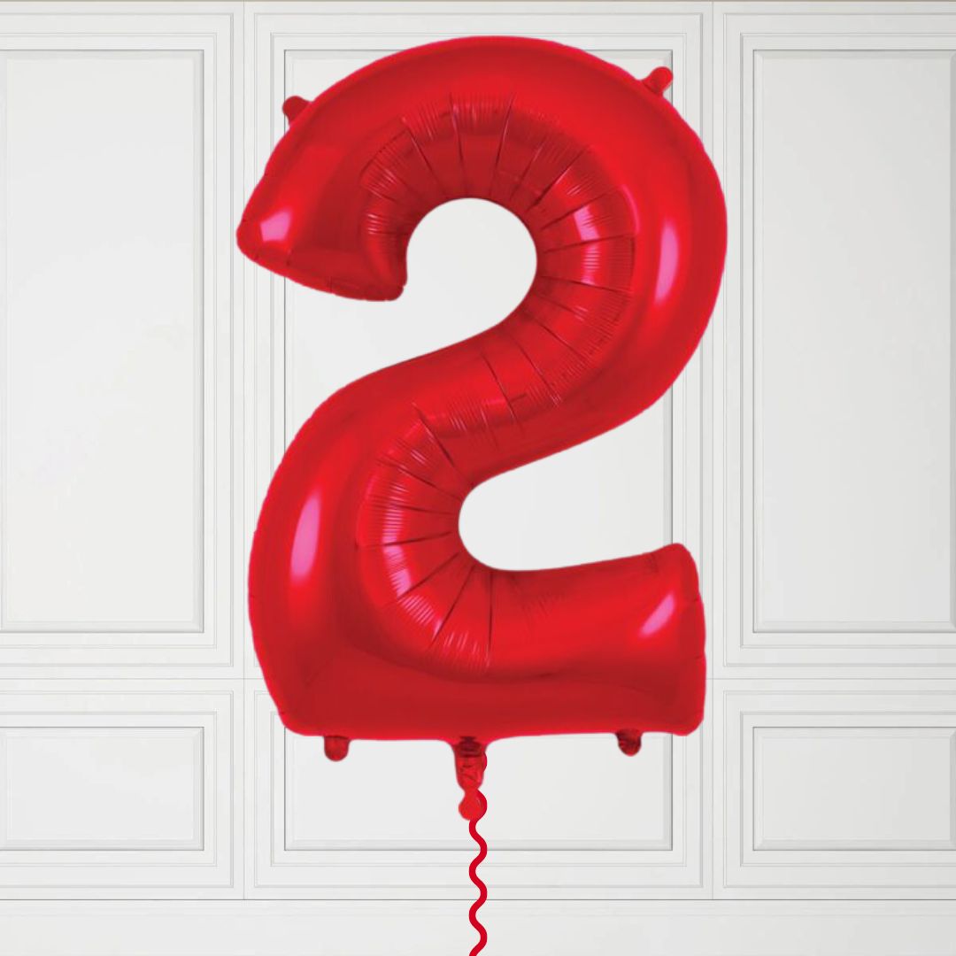 Large Red Number 2 Balloon