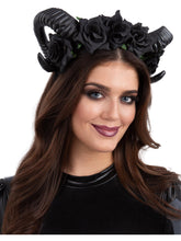 Load image into Gallery viewer, Black Demon Floral Headband
