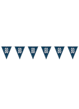 Load image into Gallery viewer, Blue Glitz 80th Birthday Flag Bunting
