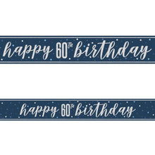 Load image into Gallery viewer, Blue Glitz 60th Birthday Banner
