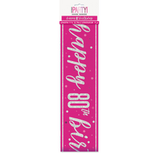Load image into Gallery viewer, Pink Glitz 80th Birthday Banner
