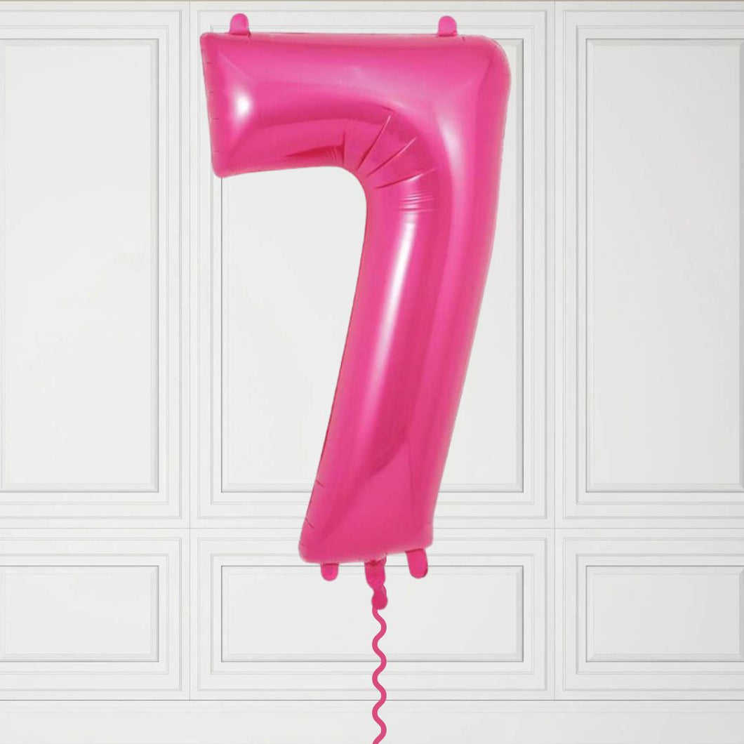 Large Pink Number 7 Balloon