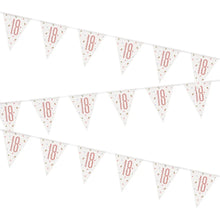 Load image into Gallery viewer, Rose Gold Glitz 18th Birthday Flag Bunting
