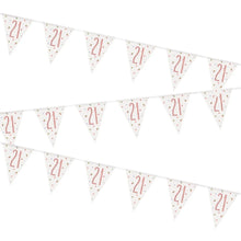 Load image into Gallery viewer, Rose Gold Glitz 21st Birthday Flag Bunting
