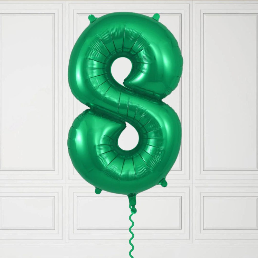 Large Green Number 8 Balloon