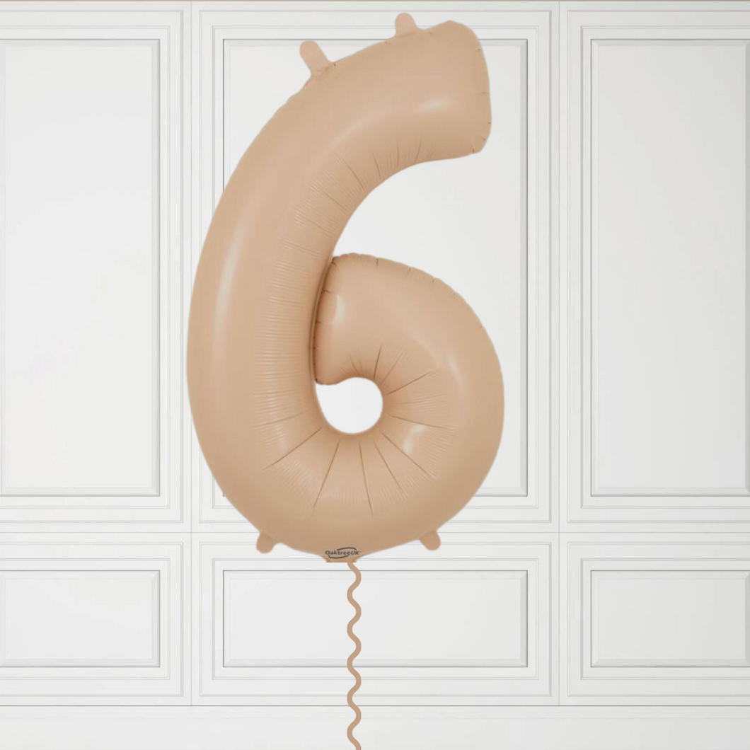 Large Cream Number 6 Balloon