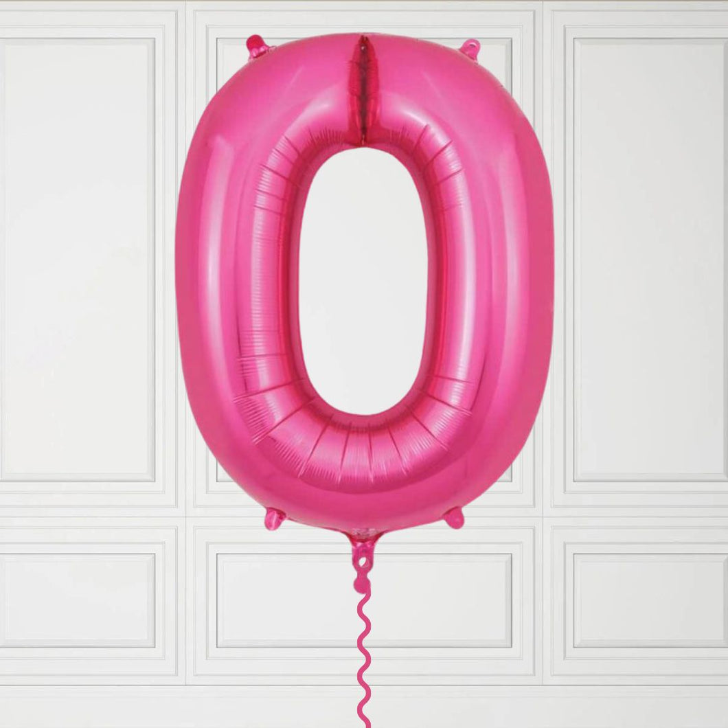 Large Pink Number 0 Balloon