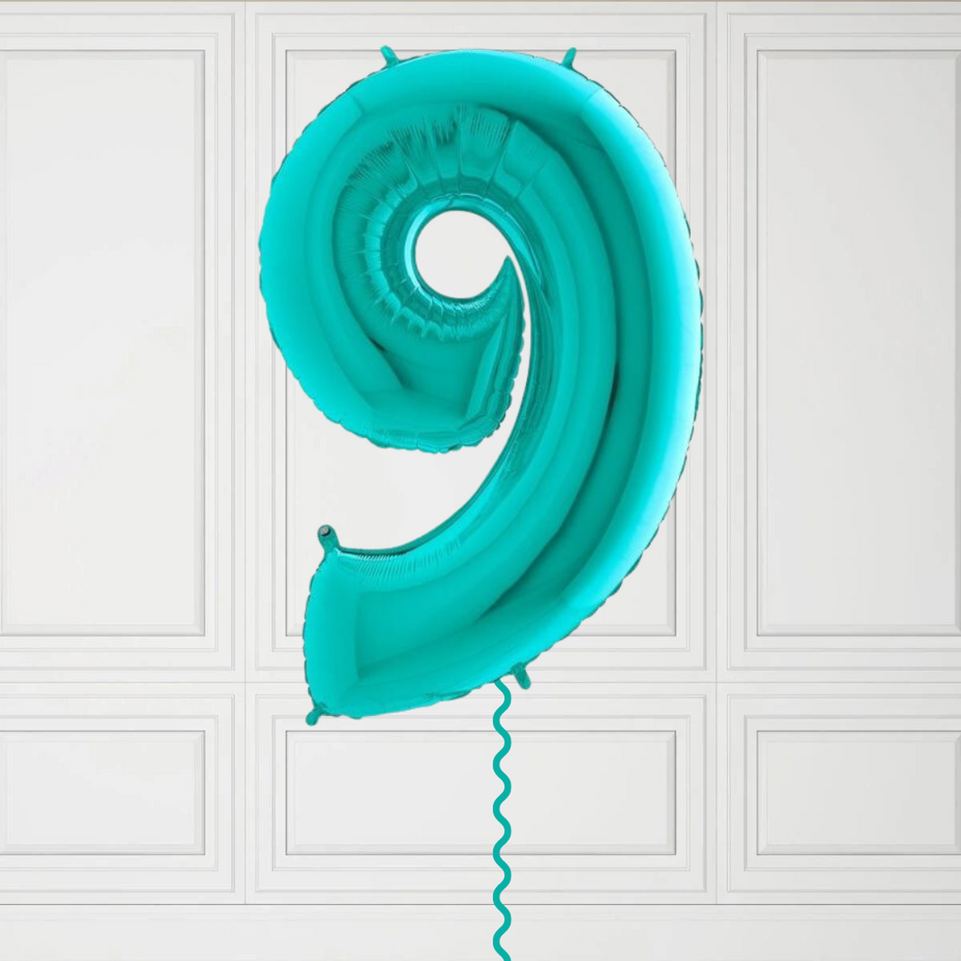 Large Turquoise Number 9 Balloon