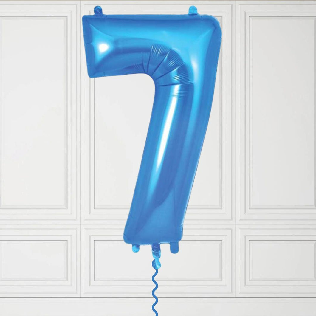 Large Blue Number 7 Balloon