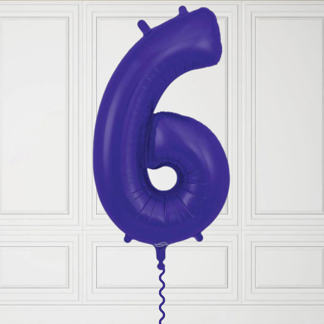 Large Purple Number 6 Balloon