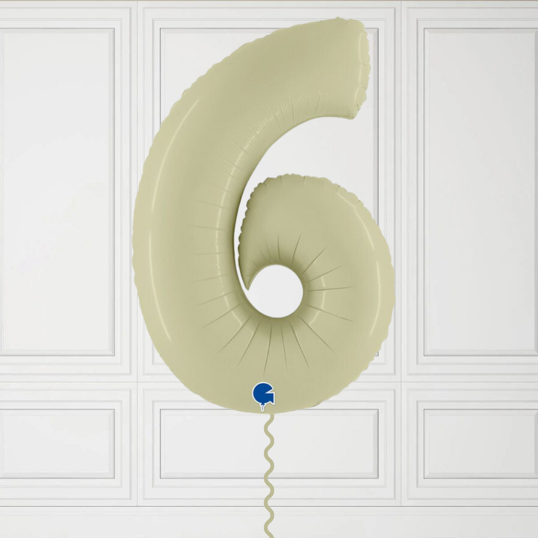 Large Sage Green Number 6 Balloon