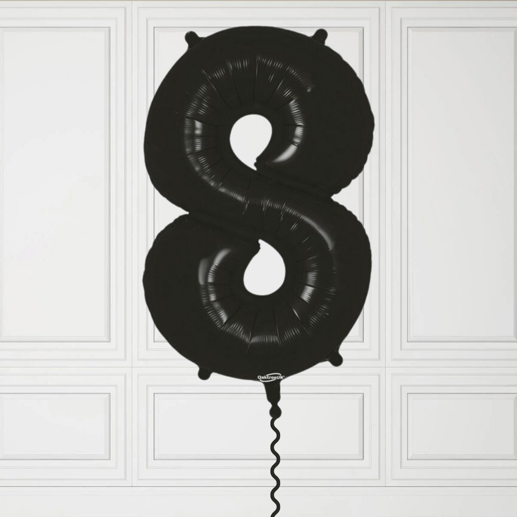 Large Black Number 8 Balloon