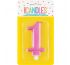 Load image into Gallery viewer, Pink Number 1 Candle
