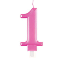 Load image into Gallery viewer, Pink Number 1 Candle
