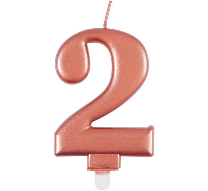 Rose Gold Number 2 Candle