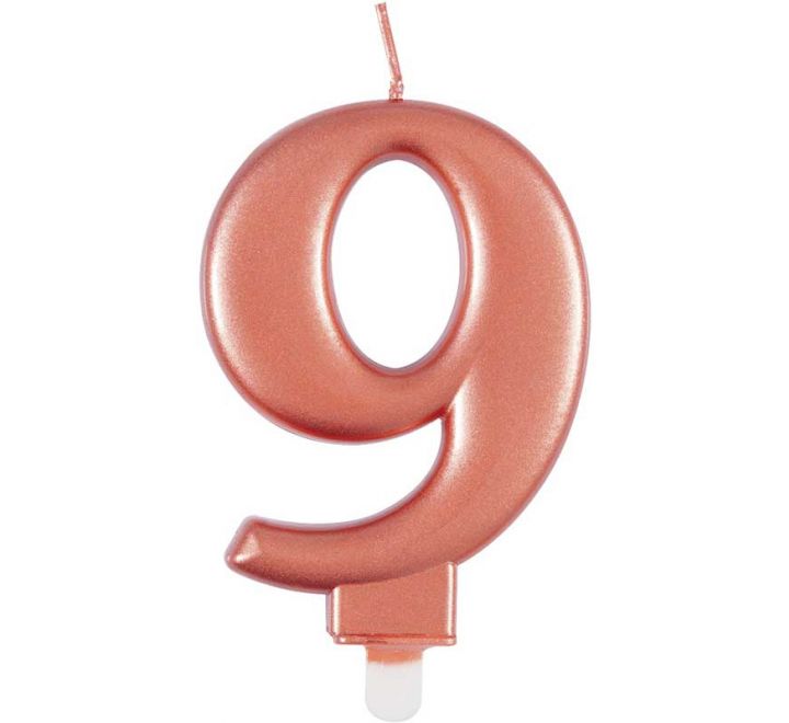 Rose Gold Number 9 Candle