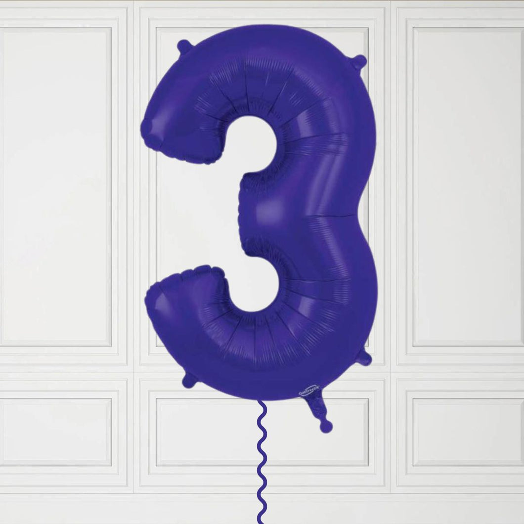 Large Purple Number 3 Balloon