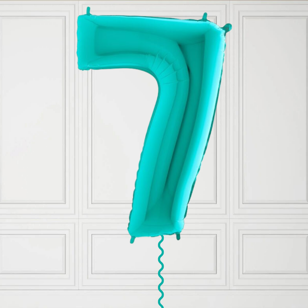 Large Turquoise Number 7 Balloon