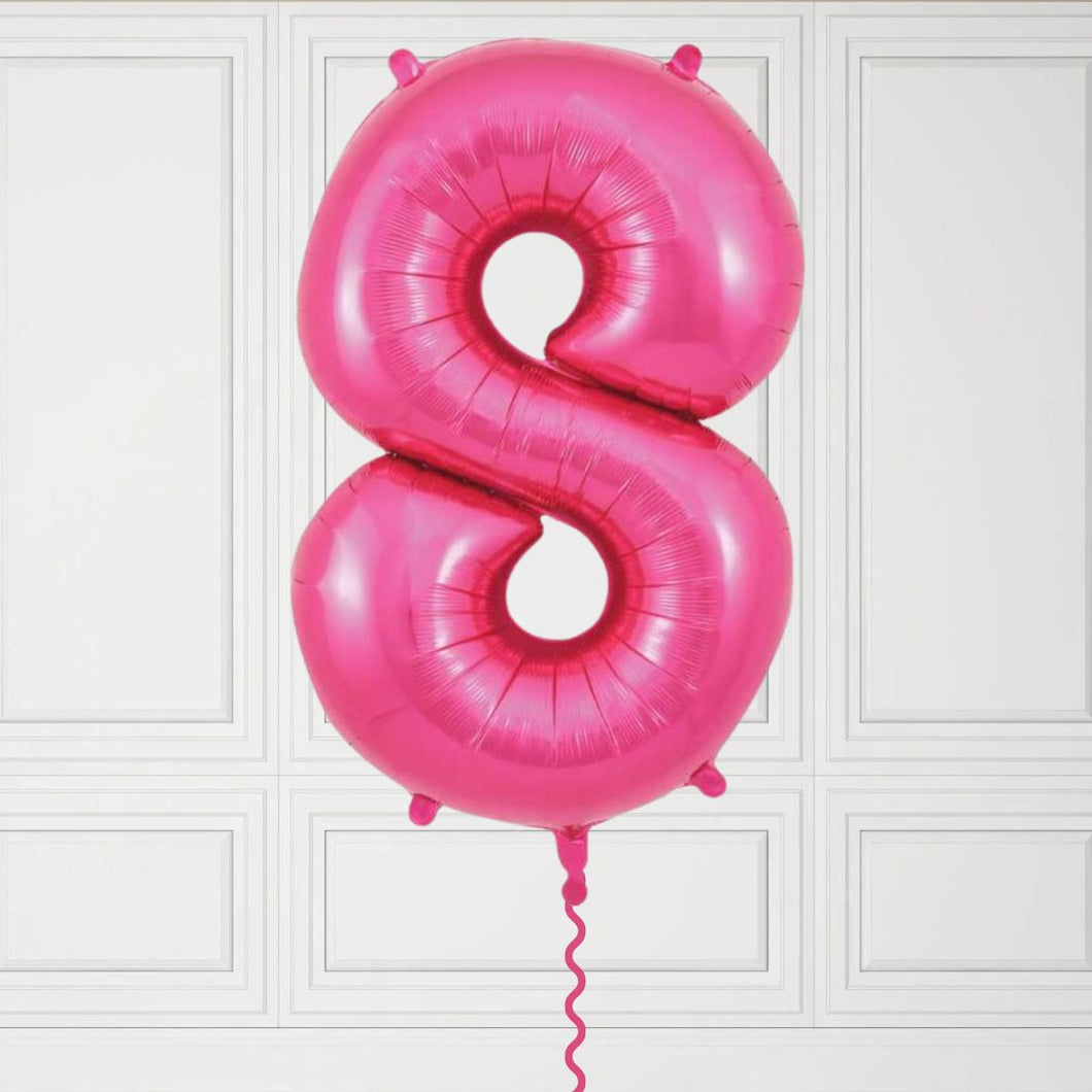 Large Pink Number 8 Balloon