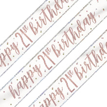 Load image into Gallery viewer, Rose Gold Glitz 21st Birthday Banner
