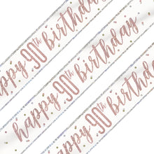 Load image into Gallery viewer, Rose Gold Glitz 90th Birthday Banner
