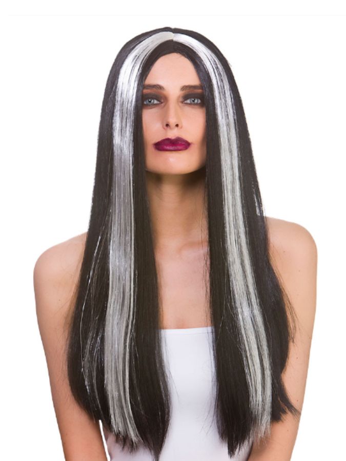 IN-STORE ONLY Classic Long Black/White Wig