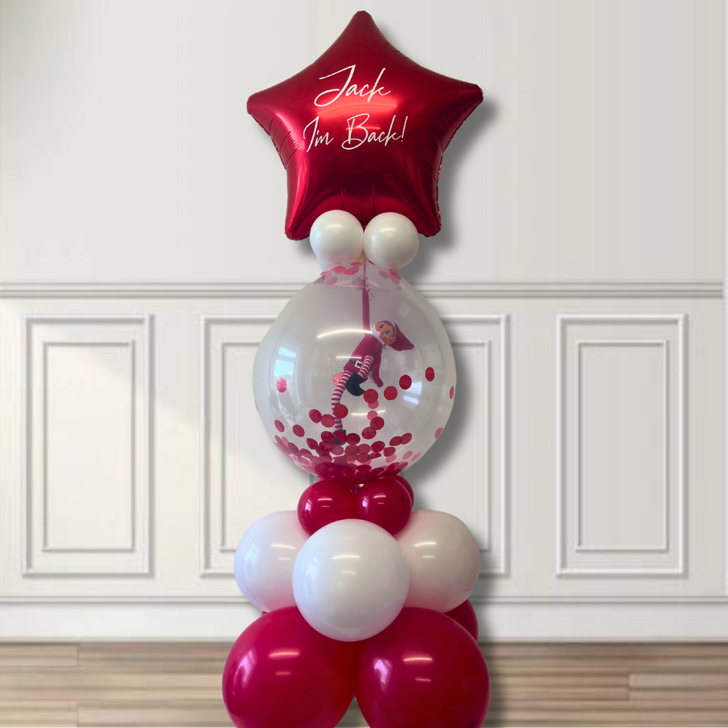 Any Message Elf in a Balloon Arrangement