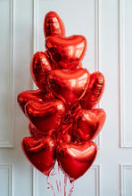 Load image into Gallery viewer, 12 x Red Hearts Helium Filled
