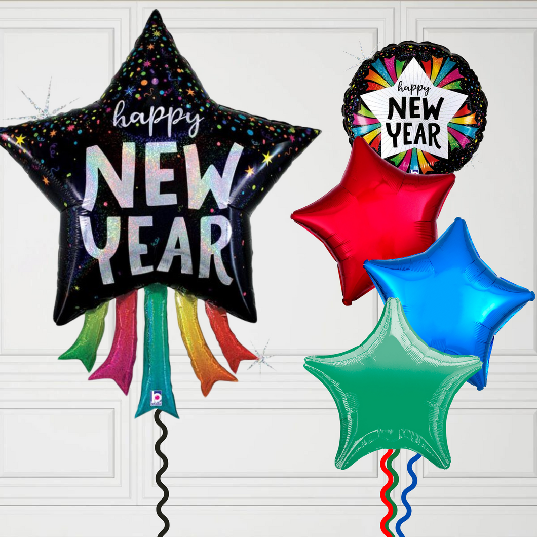 Large Star New Years Balloon Bundle