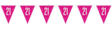 Load image into Gallery viewer, Pink Glitz 21st Birthday Flag Bunting
