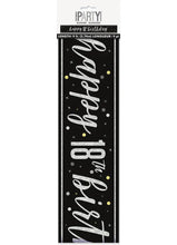 Load image into Gallery viewer, Black Glitz 18th Birthday Banner
