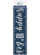 Load image into Gallery viewer, Blue Glitz 16th Birthday Banner
