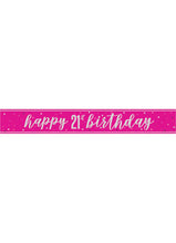 Load image into Gallery viewer, Pink Glitz 21st Birthday Banner
