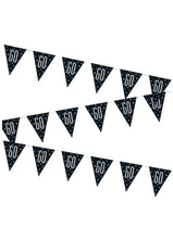 Load image into Gallery viewer, Black Glitz 60th Birthday Flag Bunting
