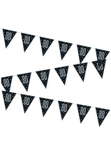 Load image into Gallery viewer, Black Glitz 80th Birthday Flag Bunting
