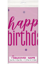 Load image into Gallery viewer, Pink Glitz Happy Birthday Tablecover
