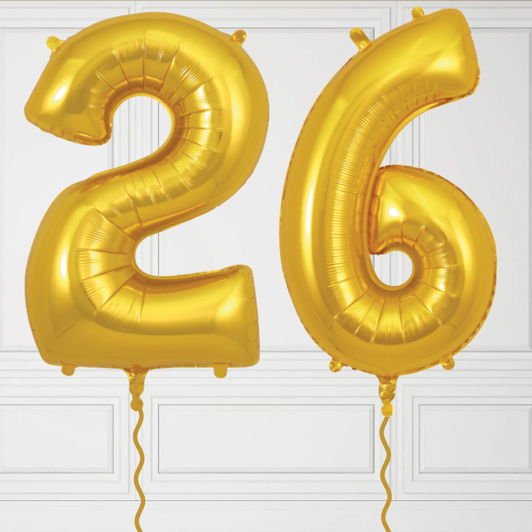 Set of '26' Large Gold Number Balloons