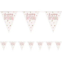 Load image into Gallery viewer, Rose Gold Glitz Happy Birthday Flag Bunting
