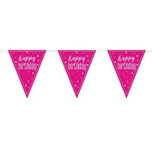 Load image into Gallery viewer, Pink Glitz Happy Birthday Flag Bunting
