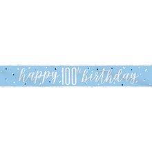 Load image into Gallery viewer, Blue Glitz 100th Birthday Banner
